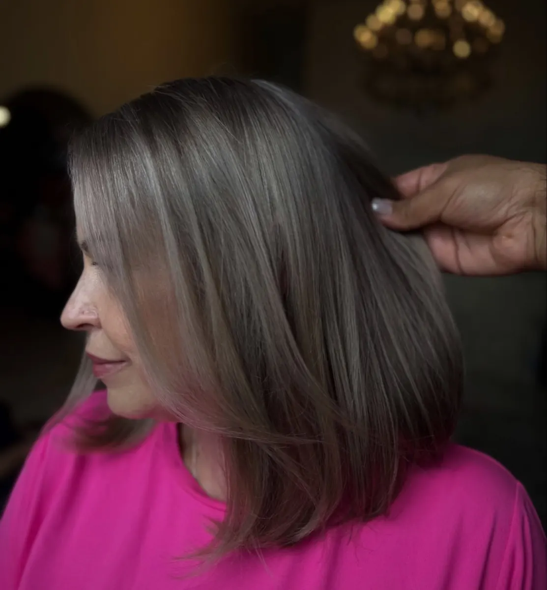 Full babylights with soft grey blending