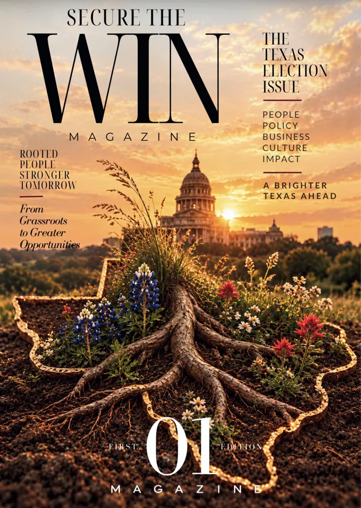 Cover of Secure The Win Magazine, First Edition, The Texas Election Issue